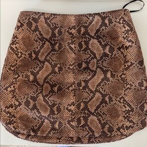 Brown Snake Print Skirt